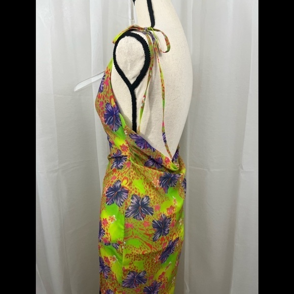 NEW I.AM.GIA Naphtalia Hibiscus Floral Print Maxi Dress w Slit and Seashell Belt - Picture 14 of 16